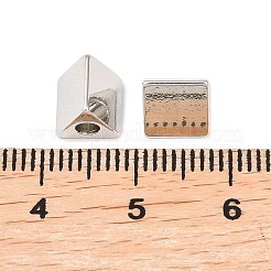 真鍮ビーズ  三角形  鉛フリー＆カドミウムフリー  長持ちメッキ  ラックめっき  プラチナ  7x7x6mm  穴：2mm&nbsp;KK-Z146-27P