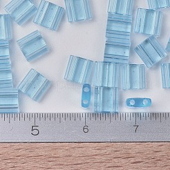 MIYUKIティラビーズ  日本製シードビーズ  2穴  （tl148)透明アクア  5x5x1.9mm  穴：0.8mm  約118PCS /ボトル  10 G /ボトル&nbsp;SEED-JP0008-TL0148