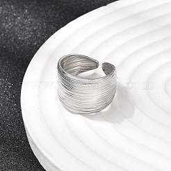 女性用304ステンレススチールオープンカフリング5個  ステンレス鋼色  6.5~17.5mm  内径：16.1~17.4mm&nbsp;RJEW-K313-08P
