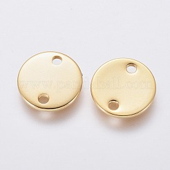 201 ステンレススチールリンクコネクター  フラットラウンド  ゴールドカラー  10x1mm  穴：1.4mm&nbsp;STAS-L234-029B-G