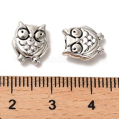 チベット風合金ビーズ  カドミウムフリー＆鉛フリー  フクロウ  アンティークシルバー  11x9.5x4mm  穴：1.6mm  約980個/1000g&nbsp;FIND-C043-081AS