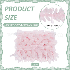4.9~5 Yards Polyester Leaf Lace Ribbon&nbsp;DIY-FG0002-84