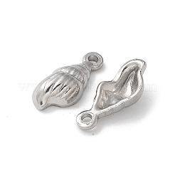 304ステンレスペンダント  シェルチャーム  ステンレス鋼色  18x7.5x4.5mm  穴：1.8mm&nbsp;LS-STAS-I330-070P