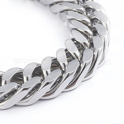 Tarnish Resistant Men's 304 Stainless Steel Diamond Cut Cuban Link Chain Bracelets&nbsp;X-BJEW-L673-002A-P