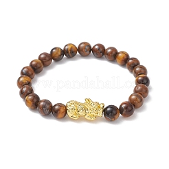 Natural Tiger Eye Stretch Bracelets for Couple&nbsp;BJEW-JB12180