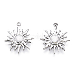変色しない201ステンレススチールペンダント  太陽  ステンレス鋼色  18.5x16x2mm  穴：1.4mm&nbsp;STAS-S119-029P
