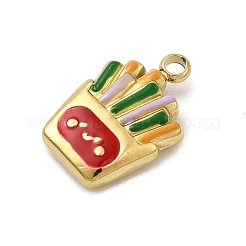 304ステンレススチールエナメルペンダント  食べ物のチャーム  イオンプレーティング（ip）  18KGP本金メッキ  チップ  15x10x3mm  穴：1.8mm&nbsp;STAS-I355-12G-06