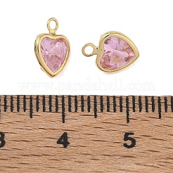 Brass Micro Pave Cubic Zirconia Charms&nbsp;CU-CBABEB3-03G-01
