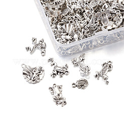 Tibetan Style Alloy Frog Shape Pendants & Rhinestone Settings&nbsp;TIBEP-TA0002-34AS-RS