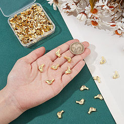 チベットスタイルの合金ビーズ120個。  カドミウムフリー＆鉛フリー  鳥  アンティーク黄金  9x15x2.5mm  穴：1.5mm&nbsp;TIBEB-NB0001-35