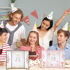 紙製誕生日ゲストブック2冊  数字ステッカー2枚と両面マーカーペン1本付き  ミックスカラー  297x215x6mm&nbsp;AJEW-OC0015-29