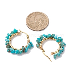 Natural Gemstone Hoop Earring&nbsp;EJEW-JE05709