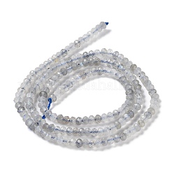 天然石ラブラドライトビーズ連売り  多面カット  ロンデル  3x2mm  穴：0.7mm  約170個/連  15.5''（39.37センチメートル）&nbsp;G-L587-B01-01