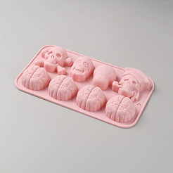 食品グレードのシリコンモールド  フォンダン型  DIYケーキデコレーション用  チョコレート  キャンディ  UVレジン＆エポキシ樹脂ジュエリー作り  スカル  114x198x22mm  穴：6mm&nbsp;SIL-TAC0015-03A