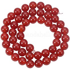 天然石カーネリアンビーズ連売り  染め  グレードA  ラウンド  8mm  穴：1mm  約48個/連  15.5インチ  1連 /セット&nbsp;G-PH0028-8mm-15