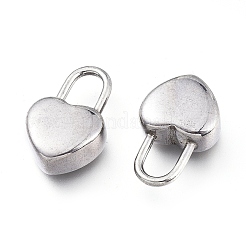 変色しにくい304ステンレススチールペンダント  ハートロック  ステンレス鋼色  18.5x11.5x5.8mm  穴：7.5x4.5mm&nbsp;STAS-K207-56P-A