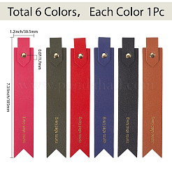 6Pcs 6 Colors PU Leather Bookmarks&nbsp;AJEW-SP0002-27