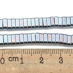 電気メッキ磁気無し合成ヘマタイトビーズ連売り  長方形  2穴  空色  6x2x3mm  穴：1.2mm  約198個/連  16.02インチ（40.7cm）&nbsp;G-C106-B02-03A