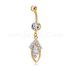 Brass Cubic Zirconia Navel Ring&nbsp;AJEW-EE0004-07