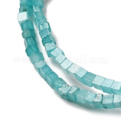 天然石アマゾナイトビーズ連売り  キューブ  2~2.5x2.5~3.5x2.5~3mm  穴：0.4mm  約157~165個/連  14.96~15.75''（38~40センチメートル）&nbsp;G-B064-A05