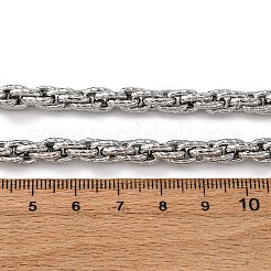 6.5mm 304ステンレススチールテクスチャロープチェーンネックレス  変色しない  ステンレス鋼色  17.72インチ（45cm）&nbsp;NJEW-T016-17P
