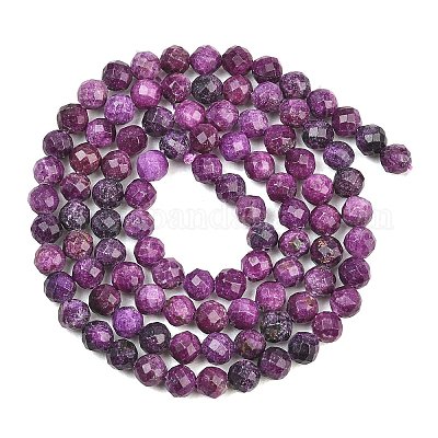 Heated Natural Sugilite Beads Strands&nbsp;G-B193-B04-4mm-1