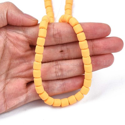 樹脂粘土ビーズ連売り  コラム  オレンジ  5~7x6mm  穴：1.5~2mm  約61~69個/連  15.74インチ&nbsp;CLAY-T001-C56-1