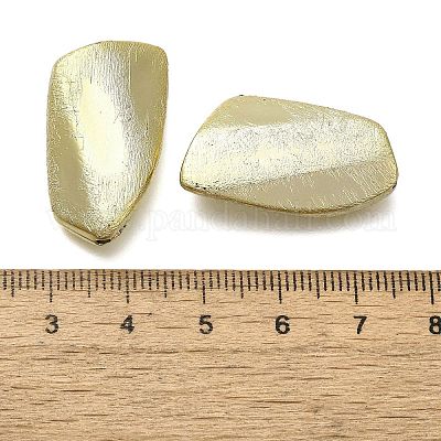 UVメッキ CCB プラスチックビーズ  テクスチャー  ナゲット  シャンパンゴールド  28x16x7mm  穴：1.8mm&nbsp;CCB-D008-10G-1