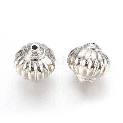 CCBプラスチックビーズ  ランタン  プラチナ  17x17mm  穴：2mm&nbsp;CCB-J029-40P-1