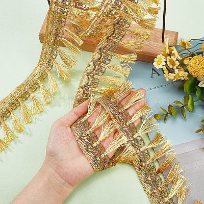 DÉCOPRO Veranda Collection 3.5 Inch Tassel Fringe Trim - Maroon, Black Cherry - Foto 7