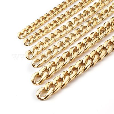 Ccbプラスチックチェーン  ツイストカーブチェーン  ゴールド  18.5x13x4mm  1連 /セット&nbsp;AJEW-JB01037-1