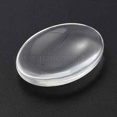 ガラスカボション  オーバル  透明  40x30x7mm&nbsp;GLAA-WH0032-30-1