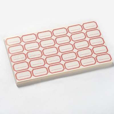 ラベルシールステッカー  レッド  29x45mm  30PCS /紙  紙：272x169mm  48paper /袋&nbsp;TOOL-N003-05-1