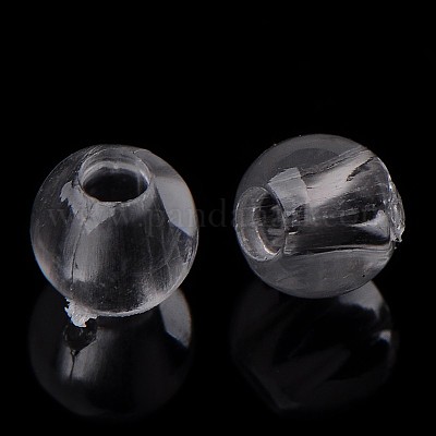 透明なアクリルビーズ  ラウンド  ホワイト  直径約4mm  穴：1mm  約14000個/500g&nbsp;PL526_4MM-1