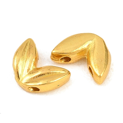 合金ビーズ  葉  ゴールドカラー  6x8.5x3mm  穴：1.2mm&nbsp;FIND-H063-02B-G-1