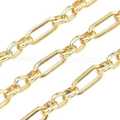 Brass Rectangle Link Chains&nbsp;KK-C251-28G-1