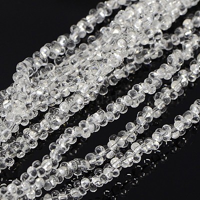 ガラスビーズ連売り  骨  透明  2x4mm  穴：1mm  約260~270個/連  17.32~17.71インチ（44~45cm）&nbsp;EGLA-F031-I01-1