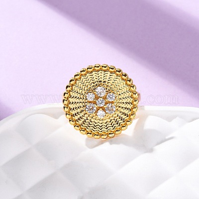 Wholesale Brass Micro Pave Cubic Zirconia Cuff Rings