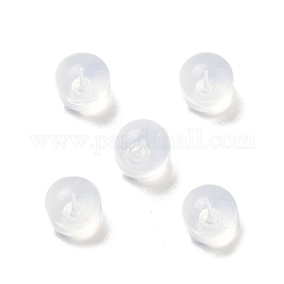 シリコン製ピアスキャッチ  コラム  透明  5x3.5mm  穴：1mm&nbsp;FIND-S245-01-1