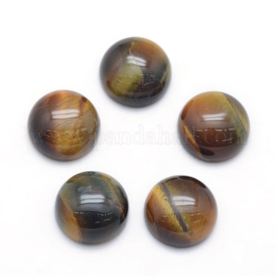 Natural Tiger Eye Cabochons&nbsp;X-G-P393-R12-10mm-1