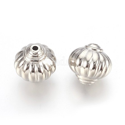 CCBプラスチックビーズ  ランタン  プラチナ  17x17mm  穴：2mm&nbsp;CCB-J029-40P-1