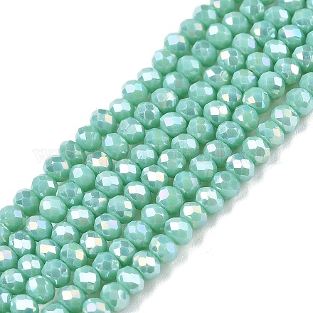 Electroplate Glass Beads Strands EGLA-A044-P2mm-B14-1