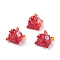 Handmade Lampwork Beads, Turtle, Crimson, 18.5~20x14.5~17.5x16.5mm, Hole: 1.8mm