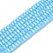 Opaque Glass Beads Strands, Bone Shape, Faceted, Light Sky Blue, 2~2.5x3.5~4x2.5~3mm, Hole: 0.7~0.8mm, about 142~160pcs/strand, 11.61~15.35 inch(29.5~39cm)