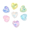 Glass Cabochons, Faceted, Heart, Mixed Color, 10x10x4.5mm, 45pcs/set