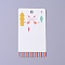 Cardboard Earring Display Cards, Rectangle with Arrows  with Feather Pattern, White, 9x5x0.04cm, Hole: 1.5mm