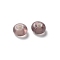 Handmade Lampwork Beads, Flat Round, Dark Salmon, 7~8x4~5mm, Hole: 2mm