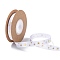 Polyester Ribbon, Star Pattern, White, 3/8 inch(10mm), about 10yards/roll