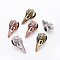 Brass Beads, Raven Skull, Mixed Color, 35x17x16.5mm, Hole: 4~8mm