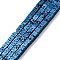 Electroplated Natural Lava Rock Beads Strands, Cube, Blue Plated, 2x2x2mm, Hole: 1mm, about 179pcs/strand, 16.14''(41cm)